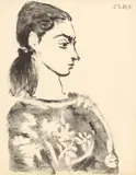 Pablo Picasso, Femme au corsage à fleurs, 1957, Lithografie auf Velin