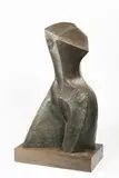 Stanislav Zadražil, Cubist Torso, Second half of the 20th century, patinated bronze, wood
