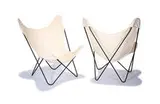 Jorge Ferrari Hardoy, Butterfly chairs (2), Enameled steel, canvas