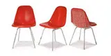 Charles and Ray Eames, Side chairs (3), Enameled steel wire, naugahyde