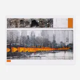 Christo, The Gates, 2003, offset lithograph in colors, fabric swatch