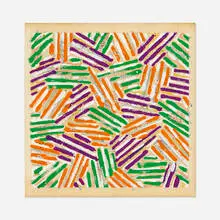 Untitled by Jasper Johns, 1977, screenprint in colors on Patapar printing parchment, sold Oct 2021