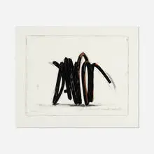 Two Indeterminate Lines by Bernar Venet, 2006, lithograph in colors, sold Oct 2021