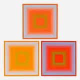 Richard Anuszkiewicz, Three works from the Spectral Cadmiums portfolio, 1968, screenprint in colors