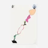 Domestic Smoke: Desire, Power, Color Intervals, and Genie (With Two Boxed Asides) by John Baldessari, 1992, photogravure with drypoint, stencil, embossing and hand-coloring, sold Oct 2021
