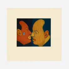 Freeman by Ed Paschke, 1997, etching and aquatint in colors, sold Oct 2021
