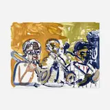 Romare Bearden, Brass Section (Jamming at Minton's) (from the Jazz Suite), 1979, lithograph in colors