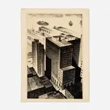 Louis Lozowick, Backyards of Broadway