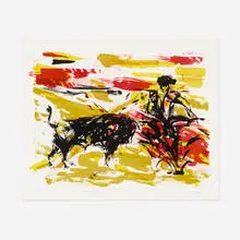 Sunday Afternoon by Elaine de Kooning, 1960, lithograph in colors, sold Oct 2021