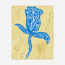 Blue Flower by Donald Baechler, 1995, lithograph in colors, sold Oct 2021
