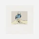 John Baldessari, Panel #2 (from Two Horses with Riders (with Blue Parrot) diptych), 1997, lithograph in colors