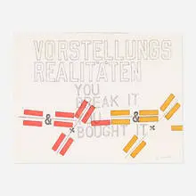 Lawrence Weiner, Vorstellungsrealitaten (Imaginary Realities), 1994, linocut in colors