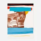 New York Cultural Institutions (from the New York, New York portfolio) by Robert Motherwell, 1982, lithograph in colors on Arches Cover mould-made paper with embossing, sold Oct 2021