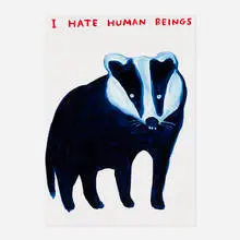 I Hate Human Beings by David Shrigley, 2021, screenprint in colors, sold Oct 2021