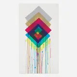 Maya Hayuk X 1Up Crew, Guitar Parts, 2008, screenprint in colors on Lenox