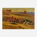 Sheryl Bodily, Untitled (Horseback Riders), c. 1960, oil on canvas