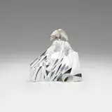 James Houston for Steuben, Ice Bear, c. 1970, lead glass, rhodium-plated sterling silver