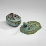 Denbac and Pierrefonds, Beetle covered box and lizard paperweight