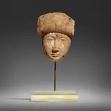 Ancient Egyptian, Mummy mask, carved and painted wood