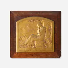In Labore Quies by Louis-Oscar Roty, 1890, walnut, gilt bronze, sold Feb 2024