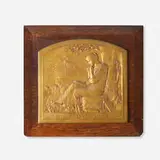 Louis-Oscar Roty, In Labore Quies, 1890, walnut, gilt bronze