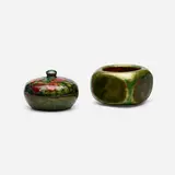 Tiffany Studios, Enameled covered dish and vessel
