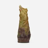 Daum, Tall mold-blown vase with chestnut branches