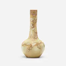 Thomas Webb & Sons, Old Ivory vase with clematis