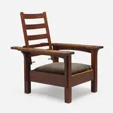 L. & J.G. Stickley, Paddle-arm Morris chair, model 412
