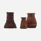 Dirk Van Erp, Japanese ikebana baskets with metal mounts, set of two