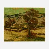 Ota Bubeníček, Haus in winterlicher landschaft (House in Winter Landscape), oil on board
