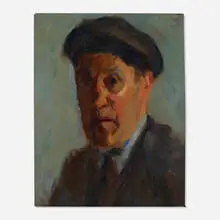 Leon Abramowicz, Selbstbildnis (Self-portrait), oil on cardboard