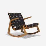 Ralph Rapson, rocking chair, 1945, birch, canvas webbing