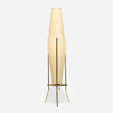 Rotoflex floor lamp by Yasha Heifetz, c. 1955, brass, plastic, lacquered wood, sold Feb 2015
