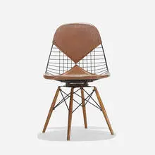 PKW-2 by Charles and Ray Eames, 1951, enameled steel, leather, walnut, sold Feb 2015
