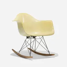 RAR by Charles and Ray Eames, 1950, molded fiberglass with rope edge, birch, zinc-plated steel, sold Feb 2015