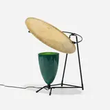 Mitchell Bobrick, Control table lamp, c. 1945, spun fiberglass, glazed ceramic, enameled steel, enameled brass, rubber