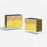 Steelframe cabinets, pair by George Nelson & Associates, 1950, lacquered wood, enameled steel, masonite, aluminum, sold Feb 2015