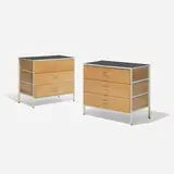 Steelframe cabinets, pair by George Nelson & Associates, 1950, lacquered wood, enameled steel, masonite, aluminum, sold Feb 2015