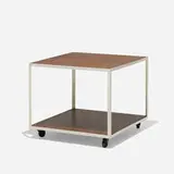 Angle Iron rolling table, model 5152 by George Nelson & Associates, 1951, mahogany, enameled steel, plastic, sold Feb 2015