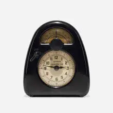 Isamu Noguchi, Measured Time clock and kitchen timer, c. 1932, Bakelite, glass, printed paper