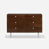 Thin Edge cabinet, model 5221 by George Nelson & Associates, 1952, rosewood, aluminum, enameled aluminum, porcelain, sold Feb 2015