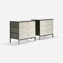 Steelframe cabinets, pair by George Nelson & Associates, 1950, lacquered wood, enameled steel, masonite, aluminum, sold Feb 2015
