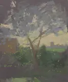Fred Dubery, Untitled, oil on board 13 x 22cm; SPRING LANDSCAPE Oil on board 23 x 41cm (10)