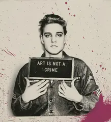 Untitled by Thierry Guetta, PINK SPLASH ELVIS' Screenprint with pink paint, sold Oct 2019