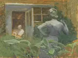 Fred Dubery, Untitled, oil on linen laid on board 22 x 27cm; THE STATUE Oil on board 35.7 x 30.6cm (4)