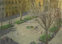 Untitled by Fred Dubery, oil on board 21.6 x 25.4cm (2) Illustrated: SANTO SPIRITO in Ian Collins, sold Oct 2019