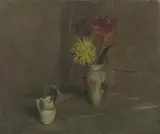 Fred Dubery, Untitled, Fred Dubery (1926-2011) STILL LIFE WITH DAHLIAS Oil on canvas 45.7 x 59.7cm