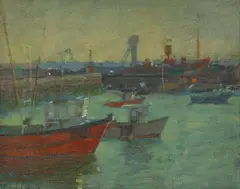 Untitled by Fred Dubery, oil on linen laid on board 15.8 x 26.5cm (2), sold Oct 2019