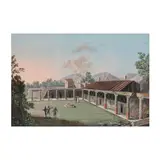 Saverio Della Gatta, Vue de Pompei, gouache sur papier